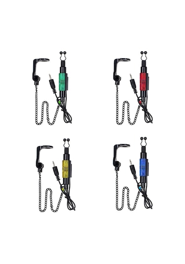 Symbee Balık Tutma Alarmı Seti - 4 Renkli Abajur, Demir+plastik Malzeme, 22cm Zincir Uzunluğu, Taşıma Kutusu