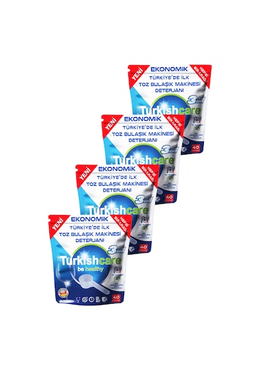 Hepsi Bir Arada Toz Bulaşık Makinesi Deterjanı 40 Yıkama X 4 Adet
