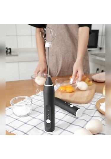 Pazly Cbtx Mutfak El Yumurta Çırpıcı, Küçük Mutfak Yardımcısı, Paslanmaz Çelik, Mini Kolu Mikser, Siyah Siyah