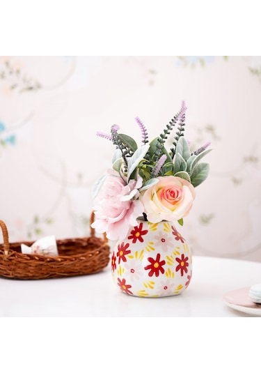 Karaca Home Spring Çiçek Desenli Vazo Kırmızı 300.23.01.0370