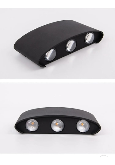 Dekoratif Çift Yönlü Duvar Aydınlatma Led Aplik Gün Işığı Siyah