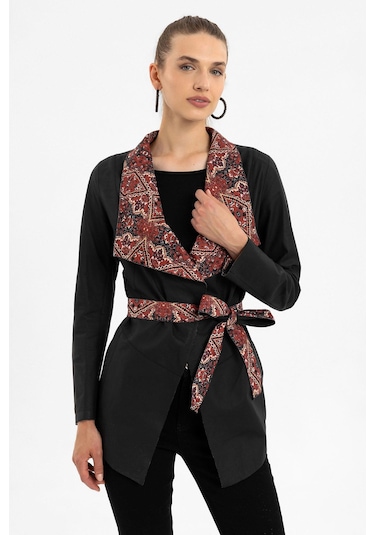 Golia Siyah Çift Taraflı Kadın Hakiki Deri Kaban-siyah Siyah