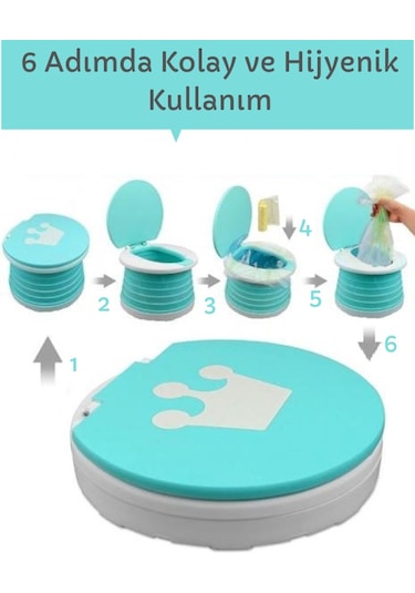 MooieBaby's Katlanabilir Çocuk Tuvaleti, Carry Potty,Yeşil