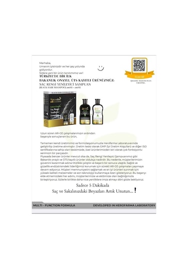 Naturaline Saç Siyahlaştırıcı Şampuan 200 ML + Saç Rengi Yenileyici Şampuan 200 ML