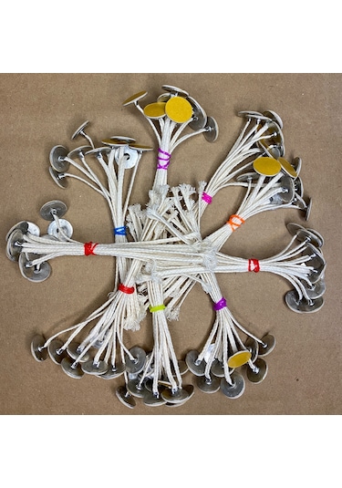 Pamuk İp Fitil No:16 + Yapışkanlı Sehpa - 20 Adet 15cm Boy