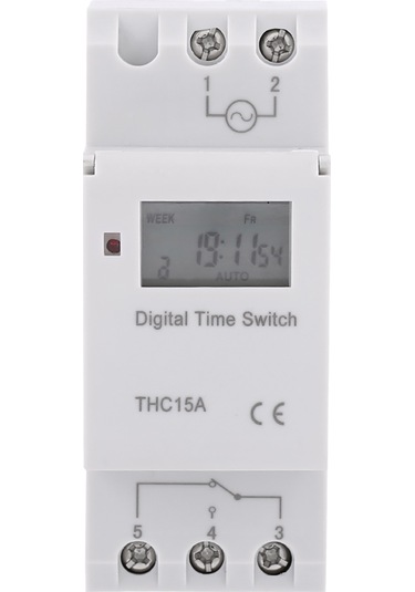Mufunye Günlük/haftalık Programlı Sayısal Zaman Açma-kapama Anahtarı Thc15a 24v , 16 Açma-kapama, Dakika Hassasiyeti, Lcd Ekranlı, Endüstriyel Kullanim