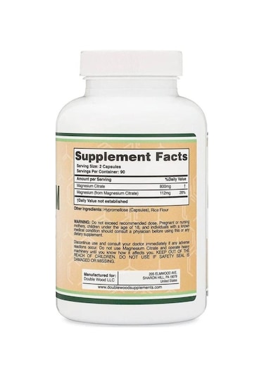 Double Wood Magnezyum Sitrate - 400 Mg 180 Kapsül