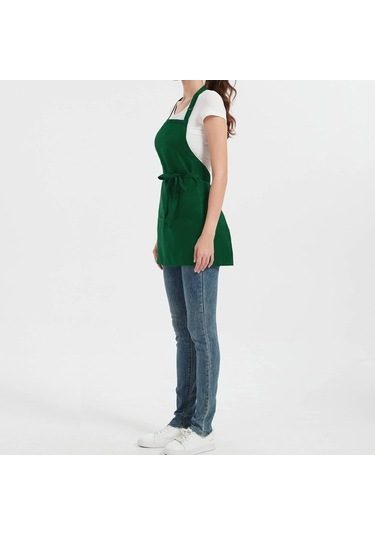 Fastbuy Şef Kısa Önlük 3 Cepli Ekstra Uzun Askılı Ayarlanabilir Askılı Yeşil Diğer