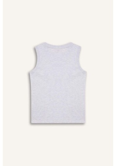 Defacto Erkek Çocuk Bisiklet Yaka Baskılı Atlet E4185a825hsgr400 Gri