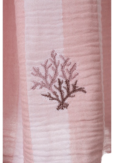 Sealine Pembe Müslin Nakışlı Peştamal 90x170 2544