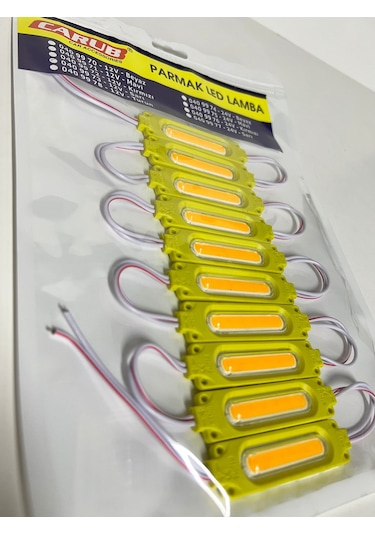 Parmak Led Lamba Parmak 12v Cob Sarı 10 Adet