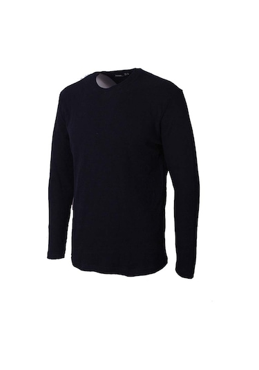 Trender O Yaka Waffle İndigo Erkek Sweatshirt 5073-2 İndigo