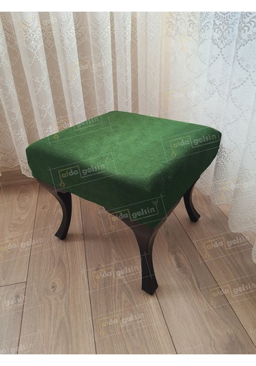 Ayak Ucu Kapı Önü Antre Düz Bench Puf Siyah Ayak Yeşil