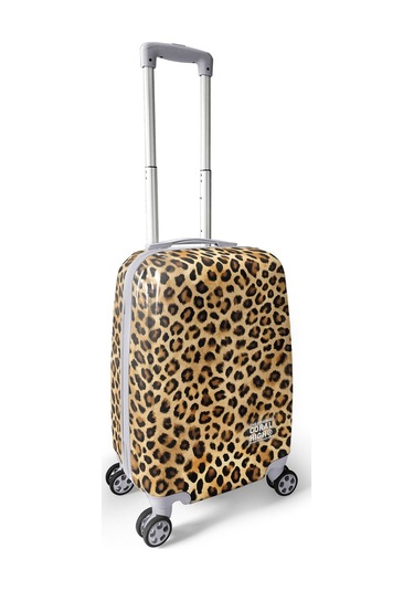 Coral High Kahverengi Leopar Desenli Pc Kabin Boy Valiz 50cm 16841 Kahverengi