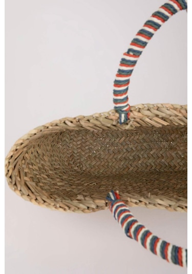 Defacto Kadın Deniz Kabuğu Desenli Hasır El Çantası B9047AXNSBG311 Bej