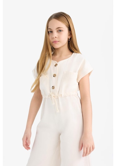 DeFacto Kız Çocuk Gabardin Kısa Kollu Tulum D9308A825SMER233