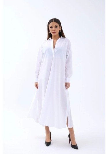 5857 Elbise-beyaz Beyaz