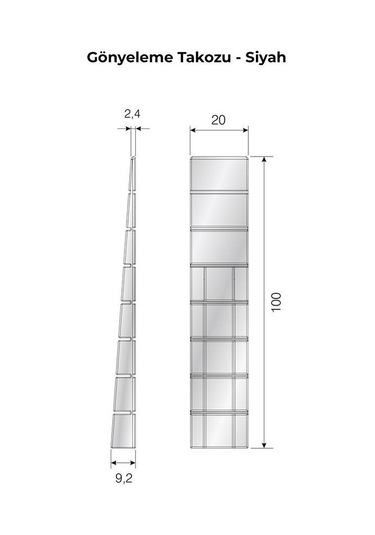 Mesan Plastik Gönyeleme Takozu Siyah (0253)