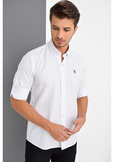 G674 Dewberry Erkek Gömlek-beyaz Beyaz