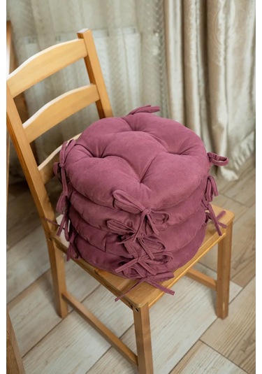 Slavica Sandalye Ve Tabure Yastığı Yuvarlak 35x35 Cm 2'li Set 185752745 Şarap Rengi