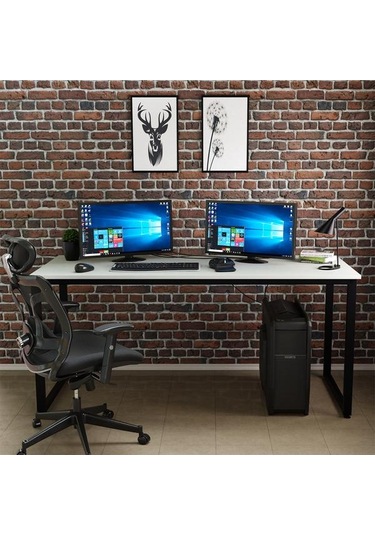 Ceramical 160 Cm Çalışma Masası - Beyaz Beyaz