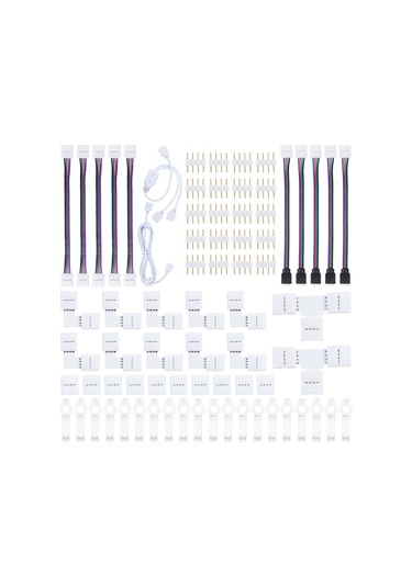 Neevoyu Rgb Led Işık Şeridi Bağlantı Seti - L Ve T Tipi, İki Yönlü Kablolu, Kaynaklama Gerektirmeyen Kilitli Bağlayıcılar