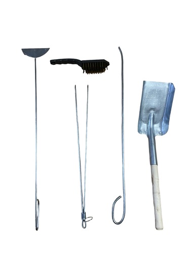 Mobilreyon Şömine Seti 5'li,gelberi,karıştırıcı,kürek,maşa,fırça