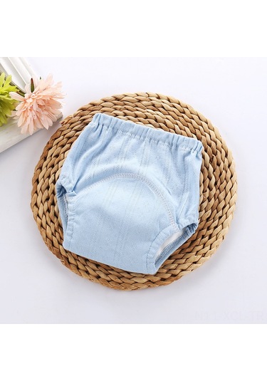 Konesam Bebek Eğitimi İçin Nefes Alabilen Yıkanabilir Çocuk Bezleri - 4 Katmanlı Su Geçirmez Kumaş - Mavi 80 Beden 3 Numara