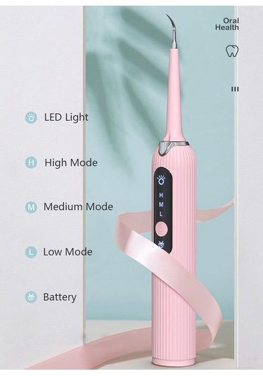 Skycity Ultrasonic Diş Temizleyici: Taş Ve Plak Kaldırıcı, 4 Değiştirilebilir Uç Fırçalama, Dil Temizleme , Ipx6 Su Geçirmez, Siyah Renk