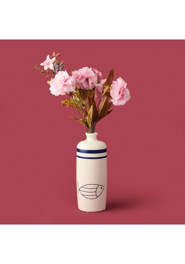 Evidea Deco Nautical Fun Vazo - Mavi / Beyaz - 27 Cm Mavi / Beyaz