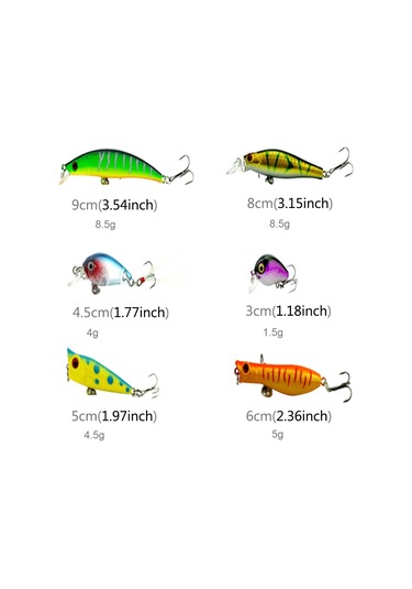 Hengjıa Heng Jıa-setl30 30 Adet Minnow Balıkçılık Cazibesi Seti 6 Modelleri Olta Takımı Plastik Sert Yem