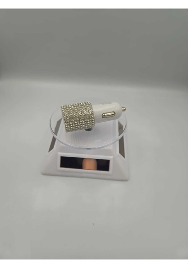 Gümüş Taşlı Araç Çakmaklık Şarj Çift Çıkışlı A Kalite