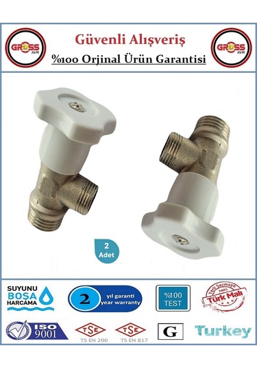 Taharet Musluğu - Ara Musluk - %100 Prinç - Çevirmeli - 2 Adet