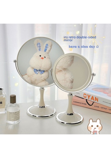 Hangfox 6 İnç Avrupa Stili 360 Derece Döner Masaüstü Makyaj Aynası - İki Yönlü 3 Kat Büyütme Fonksiyonu Büyük Boy Dairesel