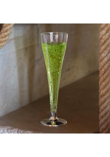 Şampanya Bardağı Metalize Altın Ayaklı 120 Ml - 6 Adet