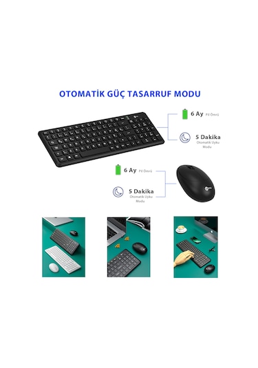 Lecoo KW204 Kablosuz Türkçe Q Klavye & Mouse Set