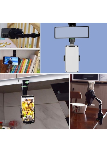 Hobibahçem Dikiz Aynasına Takılabilen Eklemli Telefon Tutucu Aparat Siyah