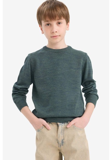 Defacto Erkek Çocuk Bisiklet Yaka Triko Kazak A4992a825wnkh73 Haki