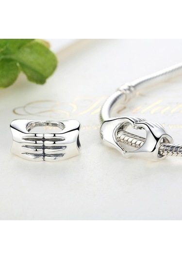 Fastbuy Diy Bilezik Boncuk El Ele Tutan Kalpten Kalbe S925 Ayar Gümüş Boncuk Çok Renkli Takı Çok Renkli