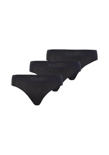 Blackspade Kadın Pamuklu 3'lü Paket Slip - Siyah
