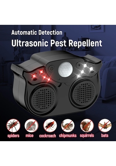 Xuweiwei D215 Siyah Soundwave Teknolojili Haşere Kovucu Kızılötesi Otomatik Yakalama Yüksek Güç Usb İç Mekan Depo Otel Fabrika İçin