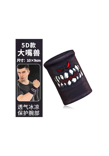 M-1pcs Renkli Baskı Unisex Spor Ter Bandı Bileklik Bilek Koruyucu Koşu Badminton Basketbol Brace Havlu Kumaş Ter Bantları-1pcs Okyanus Çok Renkli