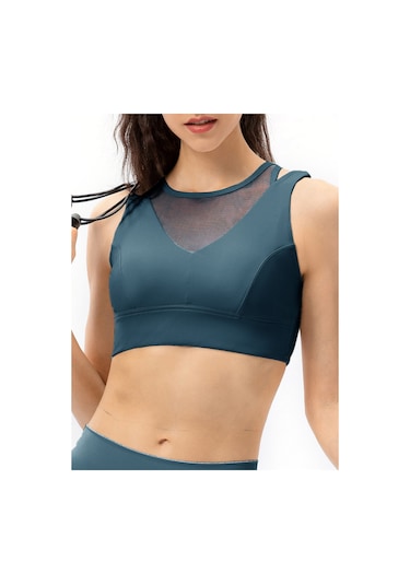 Geeroyoo Kadınlar İçin Yoga Sporcu Sütyeni, Çıkarılabilir Pedli, Arkadan Tokalı, Deniz Mavisi, S/4 Beden Koyu Mavi