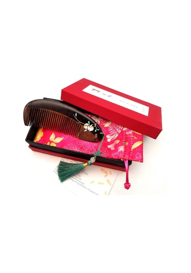 Sones Şeftali Ve Erik Bahar Esintisi Sandal Ağacı Tarak Lake Sanat Boyalı El Sanatları Tarak, Paket: Hediye Kutusu