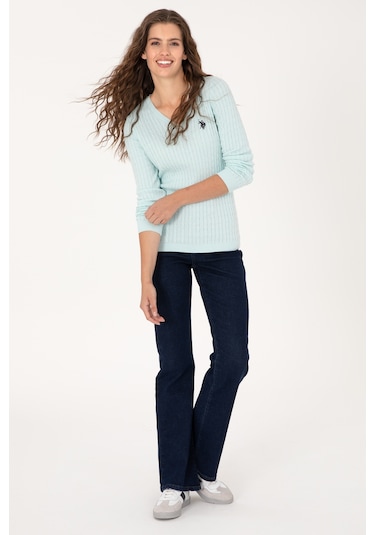 U.s. Polo Assn. Kadın Kazak /triko 50313625-vr253 Nıl Melanj