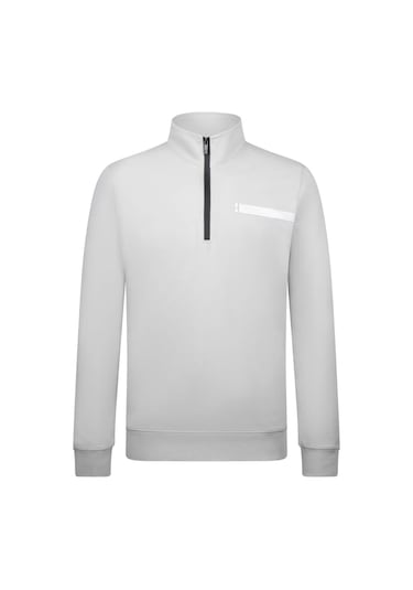 Hatemoğlu Gri Regular Fit Fermuarlı Yarım Balıkçı Yaka Pamuklu Sweatshirt 30245 Gri