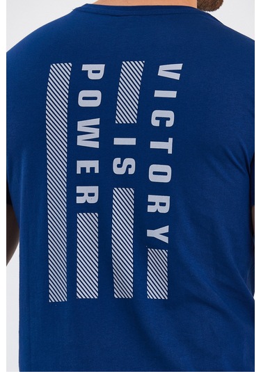 Slazenger Paınt I Erkek Baskılı Indigo Tişört Indigo