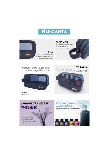 Kundal Travel Kit White Musk Saç & Vücut Seyahat Bakım Seti