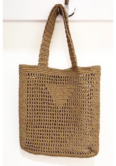 Doğal Hasır Plaj Çantası Bohem Tarz, Yazlık El Yapımı Model Hasır