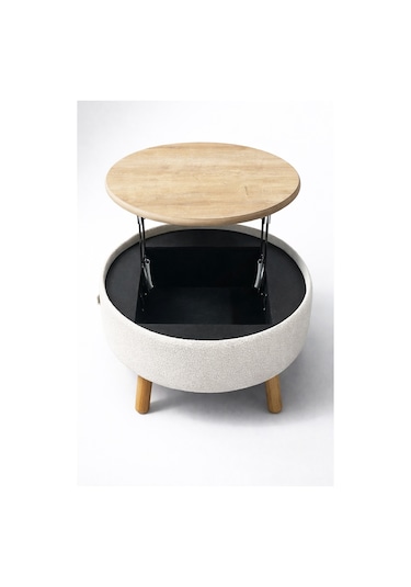 İriva Sandıklı Mekanizmalı Orta Sehpa/bench, Kırık Beyaz